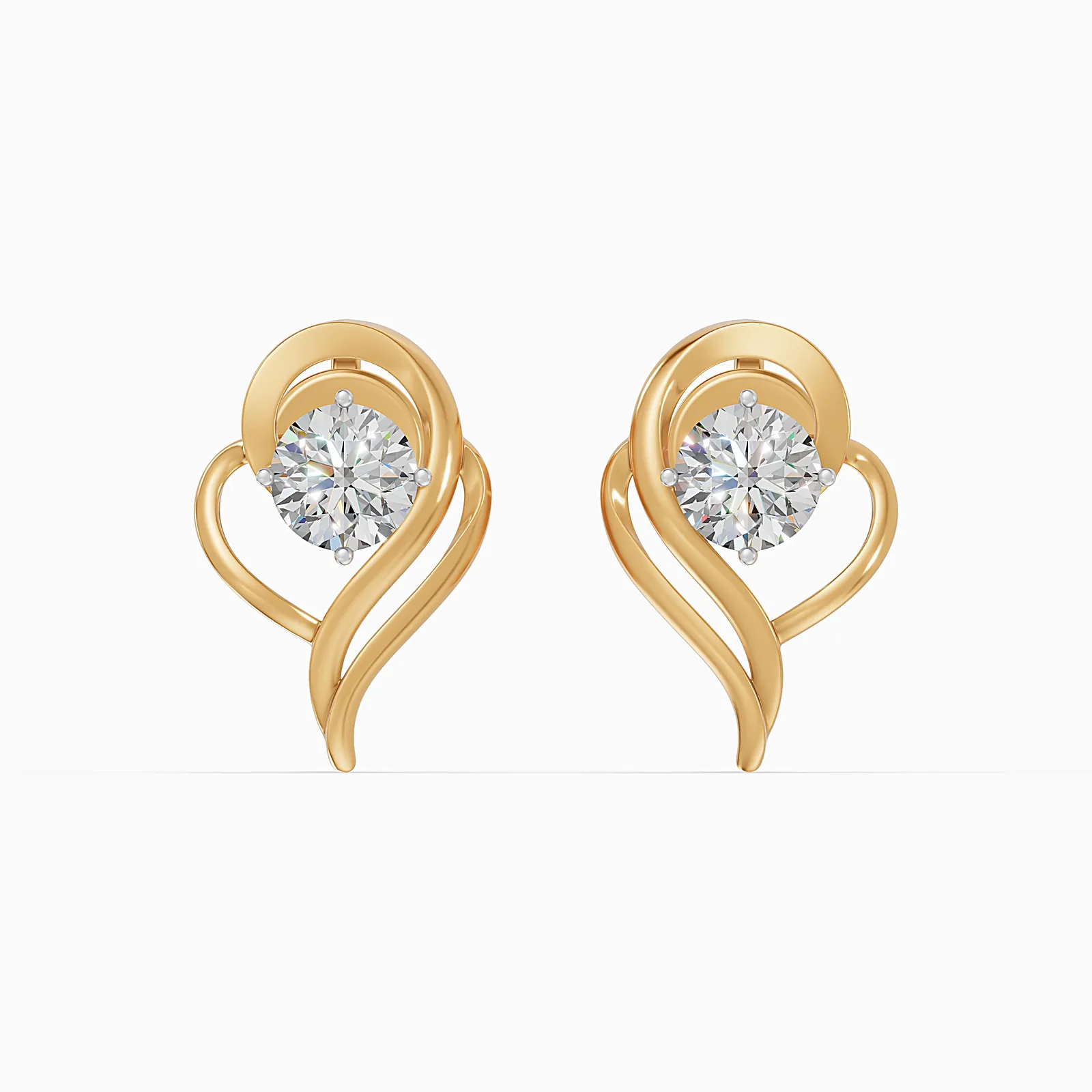 Amoret Heart Studs — front view