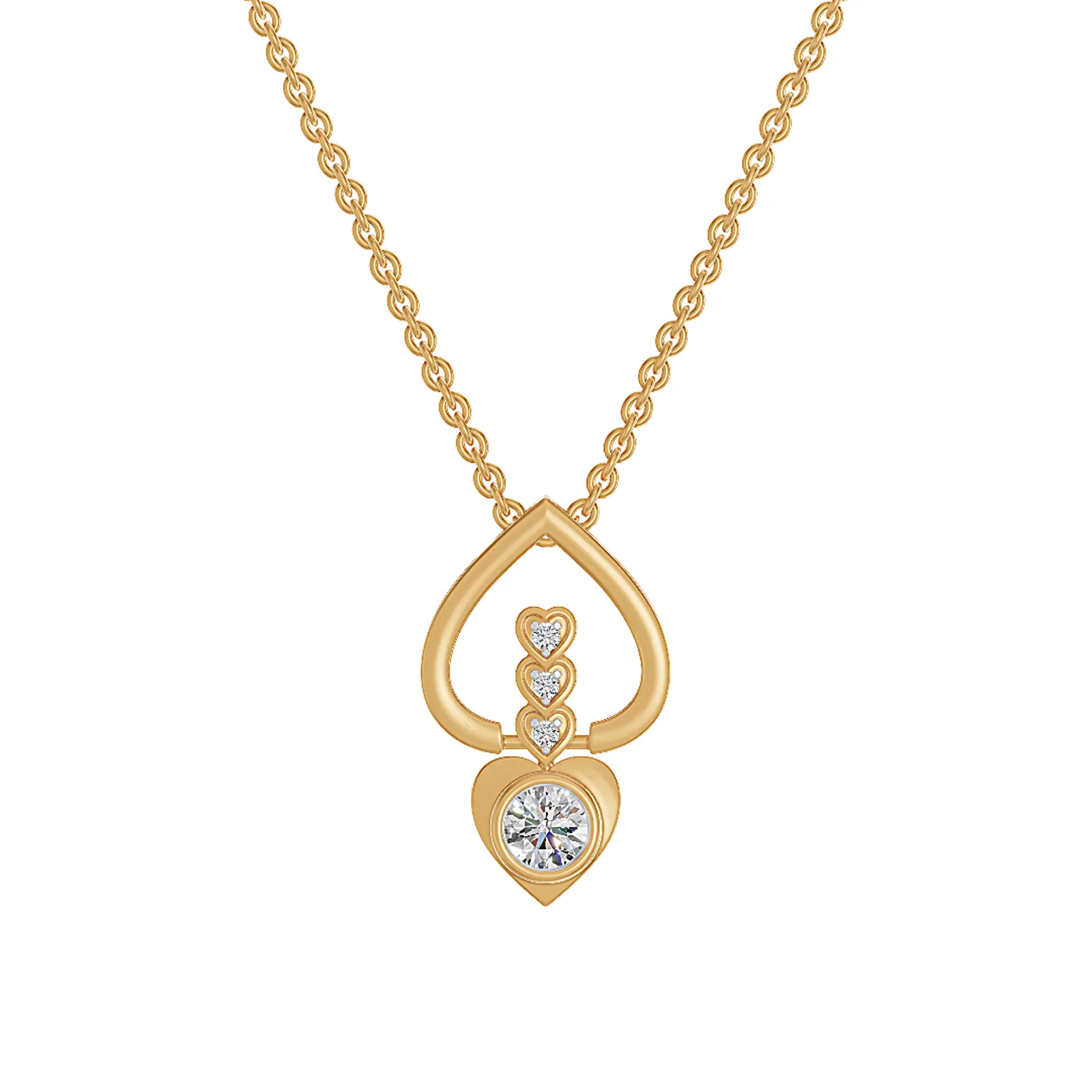 Amara Heart Pendant — front view